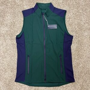 NWT Holderness & Bourne The Hayes Vest Pine Green Navy Golf Performance Mens M